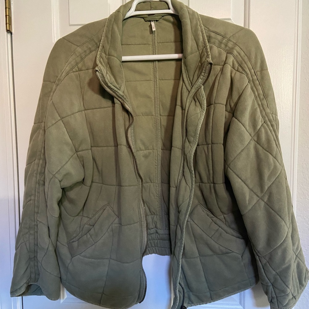 Free people dolman quilted knit jacket